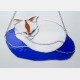 Závěsná vitráž Kočka 30x19