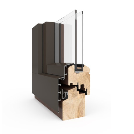 Dřevěná okna Naturo 68 Alu